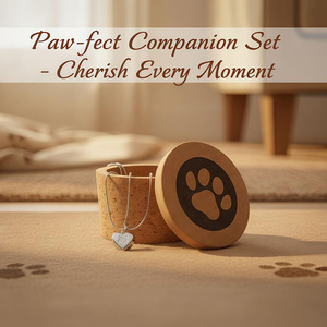 Modern Stainless Steel Paw Print Pet Heart Urn Necklace <strong>Memorial</strong> Keepsake Cremation Jewelry Functional Biodegradable <strong>Box</strong> <strong>Dogs</strong> - Product Image 2