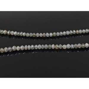 Perles de diamant rondes facettées grises 100% naturelles, élégantes, de 3 à 4,5 mm, pour colliers de diamants élégants - Product Image 4
