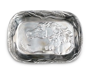 Plateau décoratif de cheval et de blé de style occidental moderne | Plateau d'artisanat en métal pour le ramadan et les occasions de mariage - Product Image 5