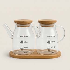 Ensemble de 2 mini-récipients à sauce soja 200 ml, distributeurs d'huile et de sauce - Product Image 1