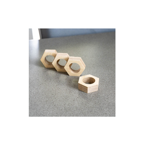 Porte-rond de serviette en bois naturel forme hexagonale meilleure qualité luxe design unique anneaux de serviette faits à la main pour une utilisation de table à la maison - Product Image 3