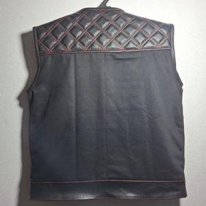 เสื้อกั๊กหนังขี่มอเตอร์ไซค์กันน้ำใส่ได้สองด้านสำหรับผู้ชายสไตล์อเมริกันทำด้วยมือสีสันสดใสงานตามสั่งสำหรับฤดูหนาว - Product Image 2