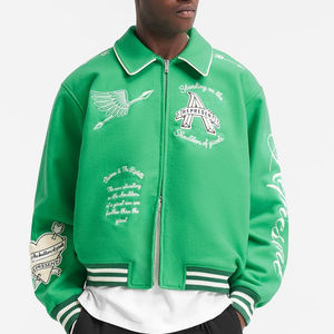 OEM personalizado Chenille parches de alta calidad bordado Logo invierno Streetwear Letterman College Varsity chaqueta para los hombres - Product Image 1