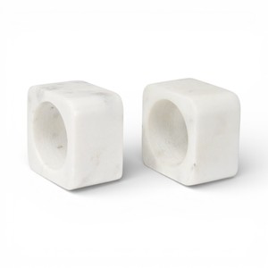 Ensemble d'anneaux de serviette en marbre blanc lisse moderne pour une décoration de table élégante et minimaliste et un style unique - Product Image 6