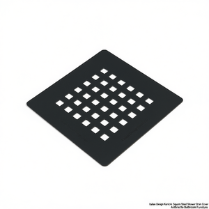 Italian Design Koricini Square Steel Shower <b>Drain</b> <b>Cover</b> Anthracite Bathroom Furniture - Product Image 2