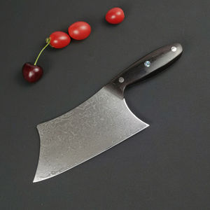 Couteau de boucher en acier Damas forgé à la main, à lame pleine, ambidextre, pour la cuisine, le chef, le hachage du bois, de haute qualité - Product Image 4