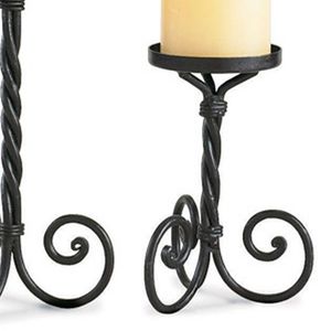 Portavelas de hierro negro rústico atemporal para decoraciones de eventos de mesa e iluminación de acento encantador para el hogar - Product Image 2