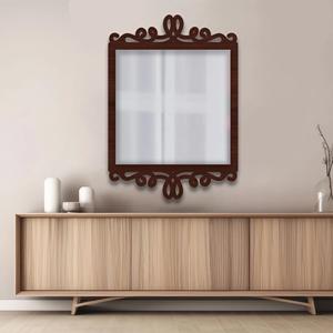 Miroir en bois cadre en bois décor mural miroir pour salle à manger et salon décor à la maison cadre photo miroir intelligent - Product Image 2