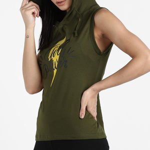 Gilet de sport ample personnalisé à capuche à séchage rapide léger sans manches Fitness athlétique gilet de gymnastique - Product Image 4