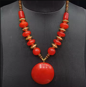 Colliers de mode modernes de style ange de tous les jours fabriqués à la main artisanat en résine imprimé animal double ton avec revêtement en émail - Product Image 1