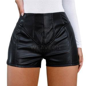 Shorts de Cuero de Alta Calidad para Mujer, Estilo Urbano, Transpirables, Ecológicos, Tallas Personalizables, Cintura Alta, Corte Ajustado, Cierre de Cremallera - Product Image 2