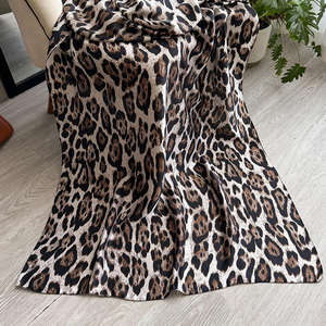 Wholesale Hot Sale Luxury Brown <b>Leopard</b> Pattern <b>Print</b> Designer Silk <b>Scarf</b> Fashion Women's Hijabs and Head Wrap <b>Scarf</b> Shawls - Product Image 4