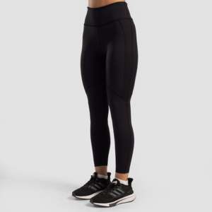 Leggings Deportivos Etéreos de Cintura Alta en Spandex/Nylon Negro, Transpirables, Talla XXL Plus, con Logotipo Personalizado en la Cintura - Product Image 1