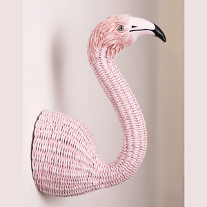 Handwoven <b>Rattan</b> Flamingo <b>Wall</b> Decoration Handmade <b>Wall</b> <b>Art</b> - Product Image 3