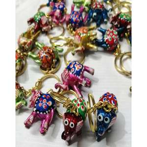 Porte-clés éléphant indiens faits à la main, petits éléphants, lot en gros, mousquetons et porte-clés promotionnels peints à la main - Product Image 1
