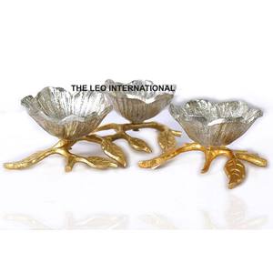 Silver Color Serving Bowl Aluminum Metal Kitchen Ware <b>Table</b> Top <b>Accessories</b> Fancy Style Home <b>Decorative</b> Bowl - Product Image 2