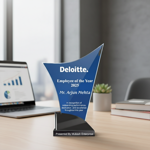 Trofeo de Acrílico Pulido de Alta Calidad y Durabilidad con Diseño de Ola para Premios Corporativos, Reconocimiento a Empleados, Logotipo Personalizado, Proveedor Mayorista - Product Image 1