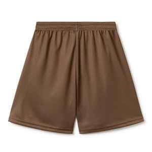 Shorts en maille pour homme de qualité supérieure, brun foncé, écologiques, 100% polyester, double couche, 7 pouces, respirants, séchage rapide - Product Image 2