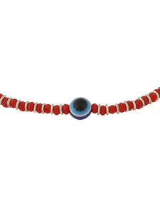 Minimal <b>Red</b> <b>Beaded</b> Evil Eye Anklet for Women Adjustable Chain Daily Wear Jewelry, Stylish <b>Red</b> <b>Beaded</b> Anklet with Evil Eye Charm - Product Image 5