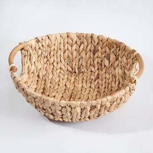 Panier peu profond tissé en jacinthe d'eau, paniers à fruits et légumes, organisateur de cuisine - Product Image 4