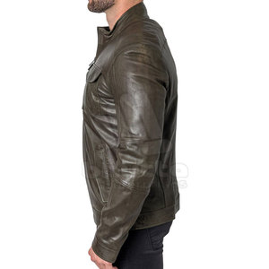 Premium High Quality <b>Winter</b> <b>Leather</b> <b>Jacket</b> for Men Stand Collar Waterproof Windproof Breathable Quick Dry Regular Chopper Biker - Product Image 3