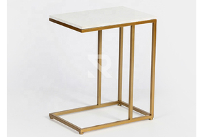 Nouveauté table basse centrale à 2 niveaux plaquée or de luxe personnalisée meubles en métal décoratifs pour la maison salon salle à manger inde - Product Image 4