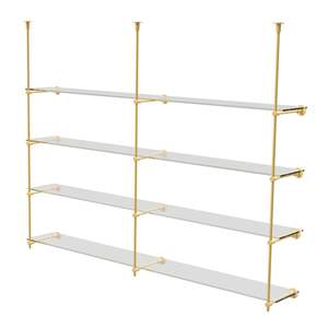 Stylish brass floating <b>shelves</b> <b>racks</b> for kitchen organization with elegant modern aesthetic touch - Product Image 1