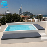 Piscine hors sol en fibre de verre de 20 pieds avec jacuzzi et spa extérieur en rotin pour enfants, idéale pour les jardins familiaux et les maisons personnalisées