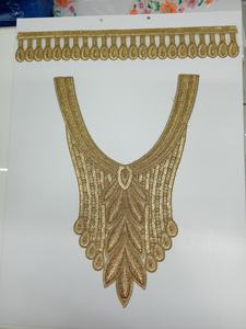 แผ่นปักที่คอสำหรับชุดเดรสเสื้อเบลาส์-100% แผ่นแปะคอสำหรับตกแต่งเสื้อผ้า - Product Image 4