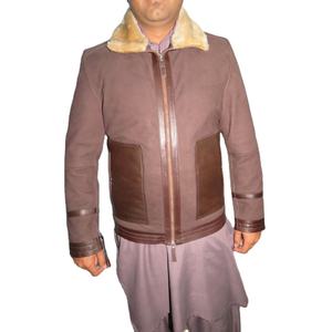 Veste de motard en cuir véritable pour homme, style streetwear, design réversible, tissu respirant, col mandarin, deux grandes poches plaquées sur le devant - Product Image 1