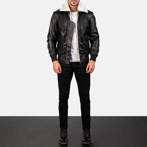 Veste d'hiver pour homme de haute qualité, design vintage personnalisé, cuir véritable, col montant, tissu en laine, fermeture éclair, imperméable, respirante - Product Image 3