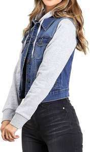 Veste en jean courte pour femme, bleu délavé de haute qualité, décontractée, prix d'usine - Product Image 5