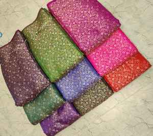 "Elegant Brocade Satin Fabric Luxurious Jacquard Woven Satin with Traditional Designs for Ethnic Wear Bridal Fashion wholesale - Product Image 6