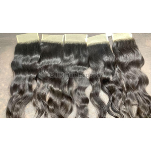 Extensions de cheveux Remy indiens de fermeture Matériel de cheveux humains - Product Image 1