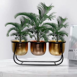 Gold Metal Planter <b>Stand</b> Round Flower <b>Pot</b> Indoor Outdoor Garden Patio Home Decor - Product Image 4
