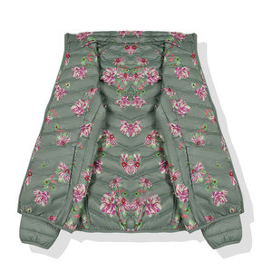 Chaqueta acolchada corta impermeable de nailon largo para mujer cálida con capucha desmontable diseño de cremallera a prueba de viento para exteriores MOQ bajo - Product Image 6