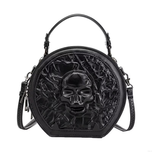 Sac rond en cuir PU pour femmes Steampunk Handbag Shoulder Bag Retro Crossbody Bag 20CA - Product Image 3