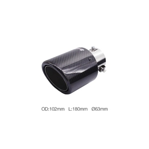 Terminal rond id 63mm, sortie en carbone inclinée 102mm - Product Image 1