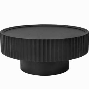 Mesa <span class=keywords><strong>de</strong></span> <span class=keywords><strong>centro</strong></span> redonda moderna mesa <span class=keywords><strong>de</strong></span> <span class=keywords><strong>centro</strong></span> <span class=keywords><strong>de</strong></span> cóctel <span class=keywords><strong>de</strong></span> madera con diseño a rayas para sala <span class=keywords><strong>de</strong></span> estar hogar Oficina apartamento - Product Image 2