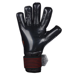 ถุงมือผู้รักษาประตูหนังแท้สีดำแดงแบบเต็มนิ้ว กันน้ำ สายรัดข้อมือปรับได้ สำหรับการแข่งขันฟุตบอล - Product Image 5