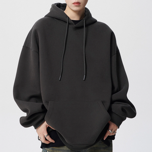 Sudadera con capucha roja de alta calidad para hombre, chaqueta holgada informal de color sólido con diseño de boutique de serigrafía - Product Image 5