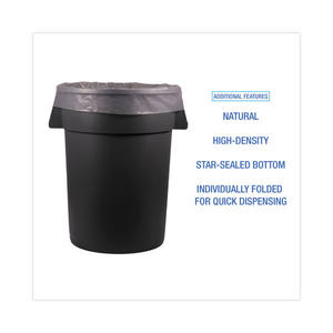 Forros Industriales para Contenedores Boardwalk Z6640VNK de Alta Densidad, 33 Galones, 16 micras, 33 Pulgadas X 40 Pulgadas Paquete Plano - Natural 200/Cartón Comercial - Product Image 4