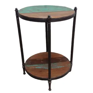 Modern Industrial Wooden and Metal Night Stand Vintage Rustic Side End Table for Living Room Home Furniture for Indoor Use