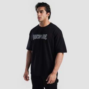 เสื้อยืด D Code ทรงลำลอง สีดำ ผ้าคอตตอนเจอร์ซีย์ 100% ระบายอากาศได้ดี พร้อมลายตัวอักษรและโลโก้ น้ำหนัก 300 กรัม ความยาวแบบสั้น - Product Image 3