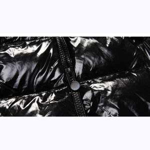 Chaqueta de Invierno para Hombre al por Mayor, con Logotipo Personalizado, Acolchada, Negra, con Capucha, Impermeable, Reversible, con Cierre de Cremallera, Cálida, de Pana - Product Image 3