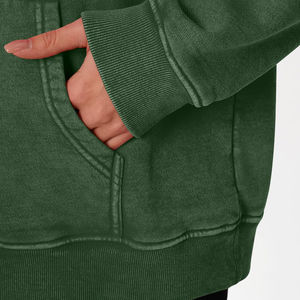 Sweats à capuche pour femmes délavés à l'acide avec couleur et logo personnalisés, tissu de qualité, sweat à capuche délavé à l'acide pour femmes pour l'hiver, prix avantageux - Product Image 6