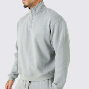 Ropa de calle con cremallera de alta calidad, chándal de poliéster para correr, de algodón 100% chaqueta con capucha, conjunto de pantalones cortos para correr, chándal para hombre - Product Image 2