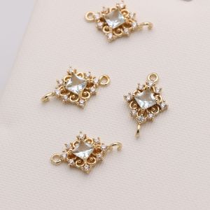 Vintage Square 925 Silver <b>Birthstone</b> Pendant <b>Necklace</b> Openwork Diamond-Plated Copper Whol - Product Image 5