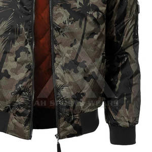 Chaqueta de bombardero de manga larga de sublimación de alta calidad, ropa de calle OEM Premium con chaqueta de bombardero con cremallera para hombres - Product Image 4