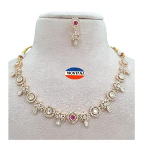 Ensemble de collier de diamants traditionnels de style indien Design inspiré de bijoux gracieux - Product Image 1